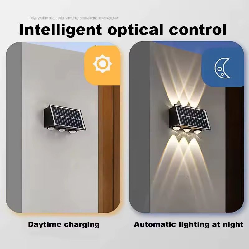 Lampe solaire d'extérieur avec 6 lampes
