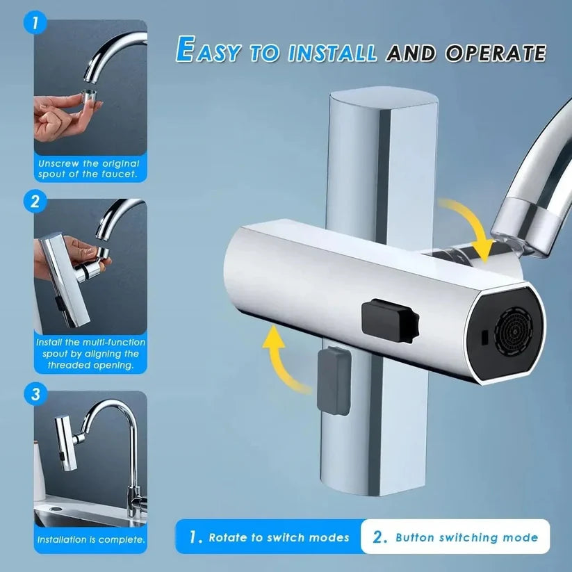 Extension de Robinet Multifonctionnel 4 modes Rotatif 360°