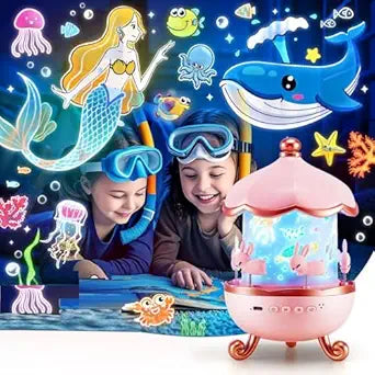 Projecteur veilleuse carrousel lapin