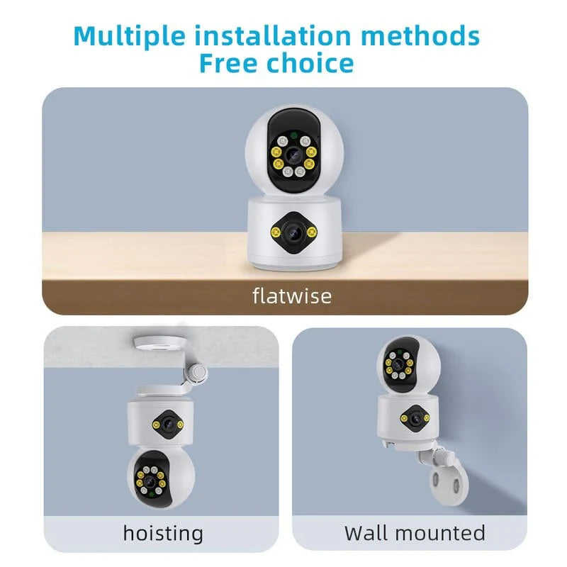 Caméra IP WiFi à double objectif icsee