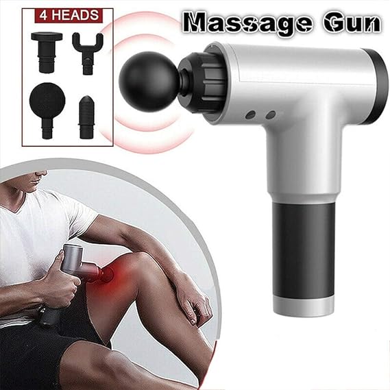 Pistolet de massage électrique avec 4 têtes