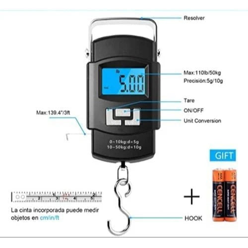 Balance Électronique De Bagages Et Voyage Rétro-Éclairage Et Crochet 50kg