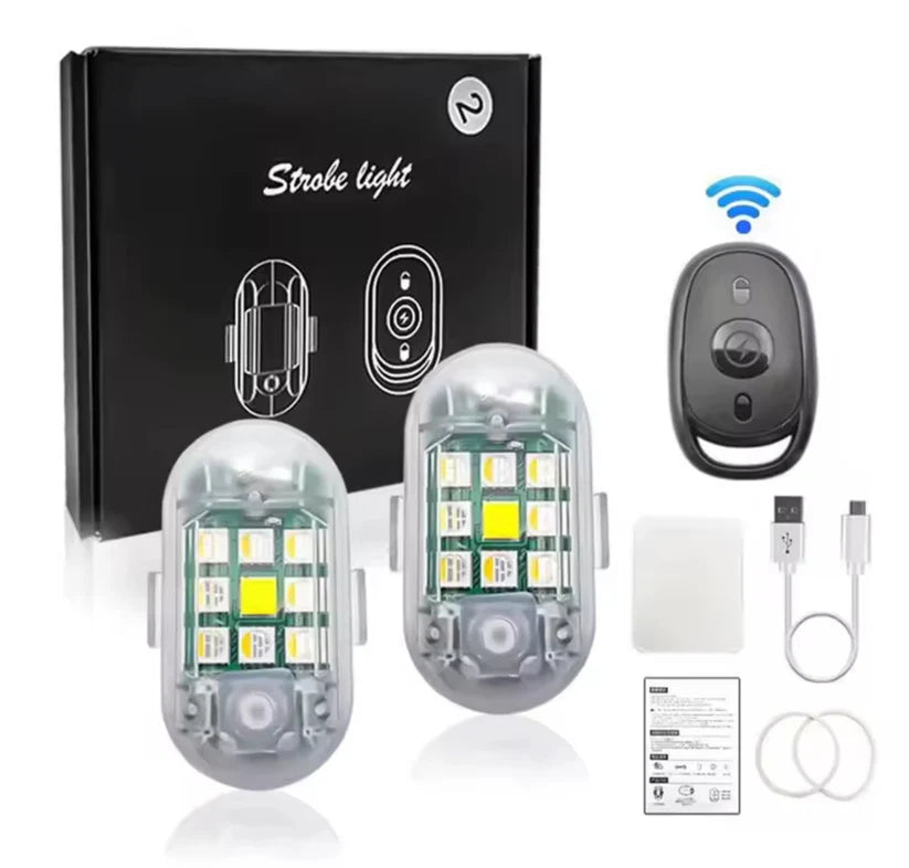 2 Lampe stroboscopique Led sans fil avec télécommande