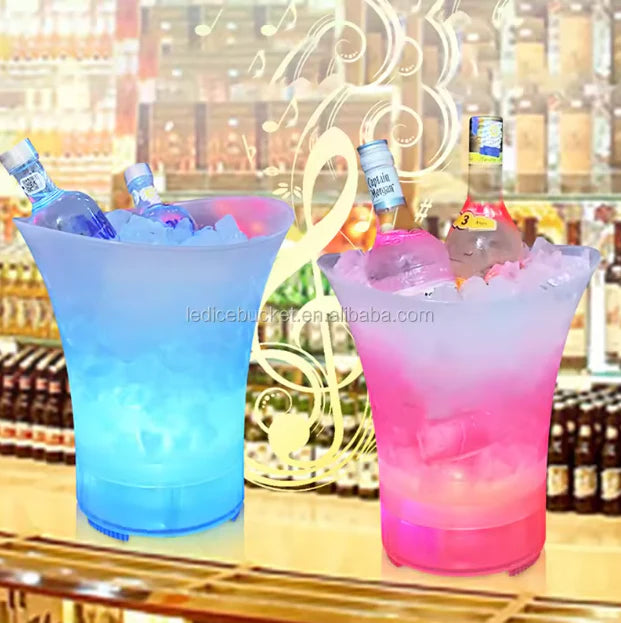 Seau à glace LED 7L avec enceinte Bluetooth – Ambiance festive garantie