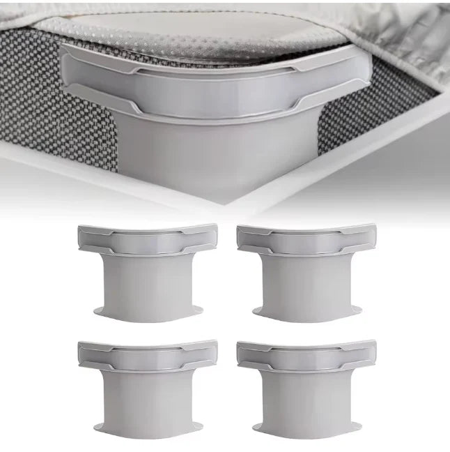 4 Pièces Attaches Élastiques pour Draps – Pinces de Coin Antiglisse, Fixateurs de Draps Robustes et Réglables