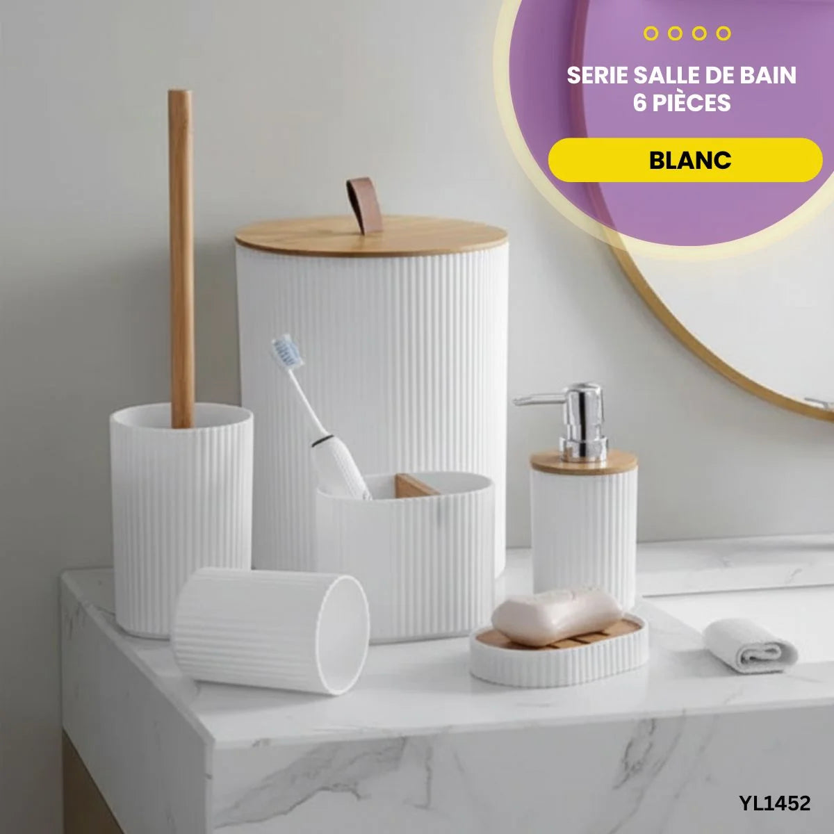 Serie salle de bain 6 Pièces – Blanc