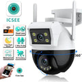 Caméra de sécurité intelligente WiFi étanche à double objectif iCSee 4 MP