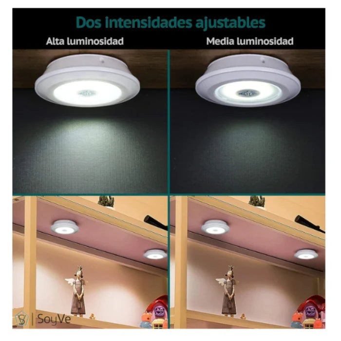 Lot De 3 Spots Led Sans Fil Avec Télécommande