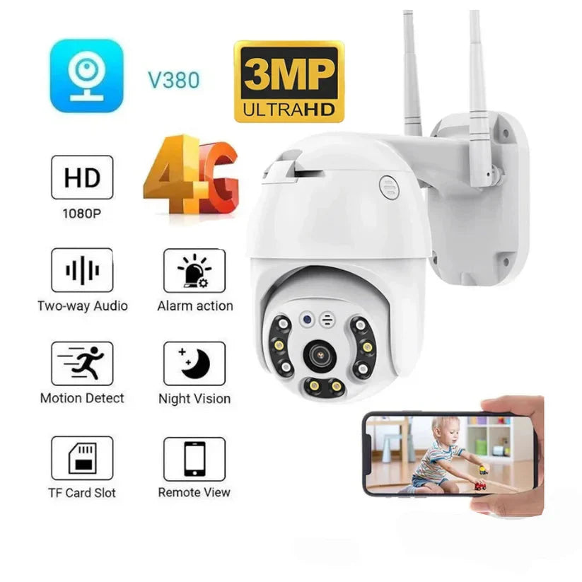 Caméra de surveillance extérieure 4g Gsm Sim V380 Pro