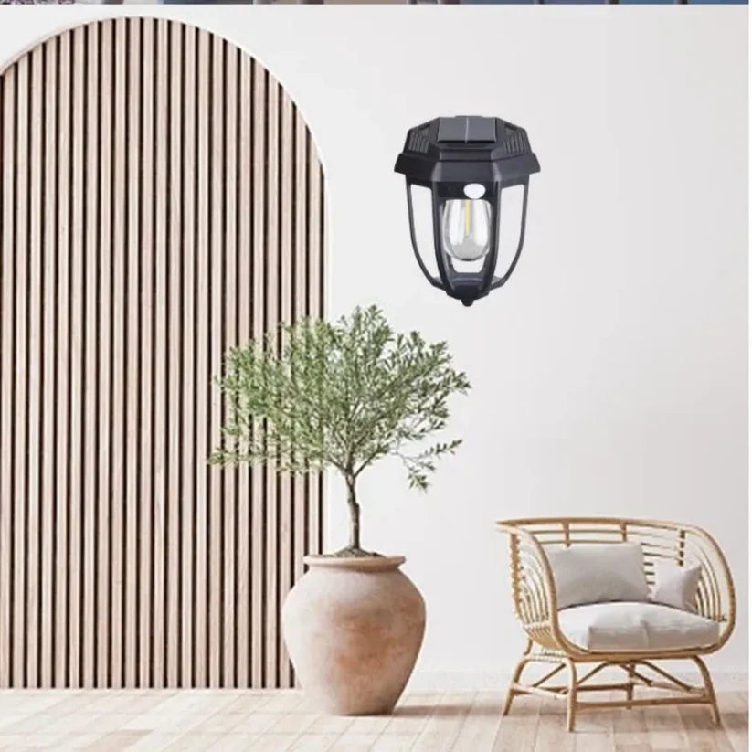 Applique Murale Lampe Solaire En Tungstène avec Détecteur de Mouvement Étanche