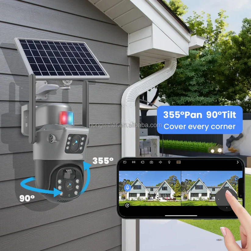 caméra solaire double lentille 4G extérieure V380 Pro 6m
