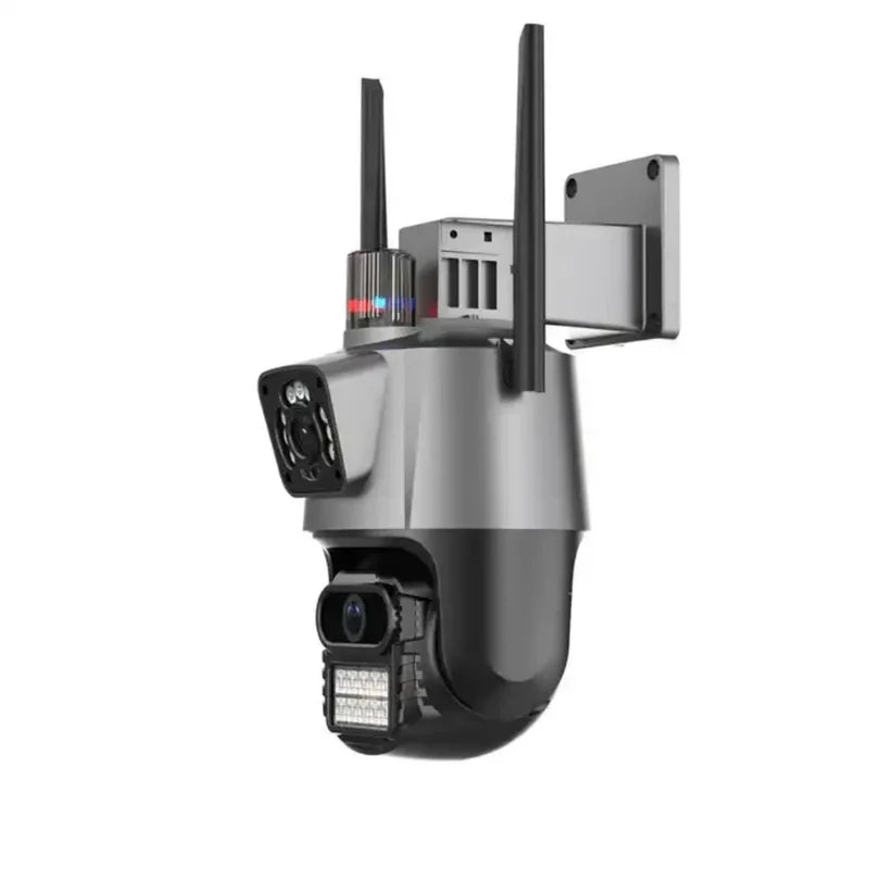 Caméra de sécurité intelligente WiFi étanche à double objectif iCSee 6 MP