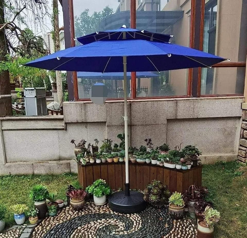 Parasol Grand Modèle Haute Qualité Double Toit Forme Rond 3 Mètres